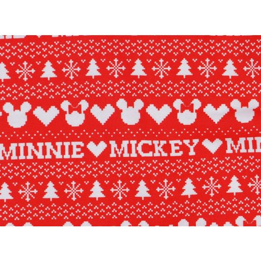 Disney Mickey és Minnie feliratos| norvégmintás hosszú ujjú rugdalózó piros Karácsony