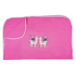 Világos pink| pamut babatakaró Láma mintával 70x90 cm