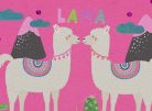 Világos pink| pamut babatakaró Láma mintával 70x90 cm