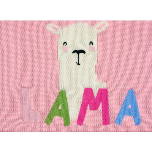 Láma mintás kötött babatakaró 70x90 cm