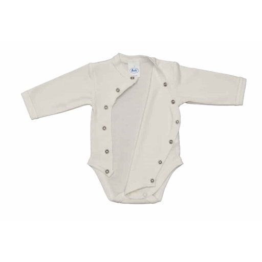 Egyszínű, hosszú ujjú elöl patentos baba body