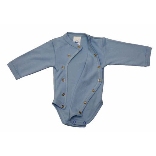 Egyszínű, hosszú ujjú elöl patentos baba body