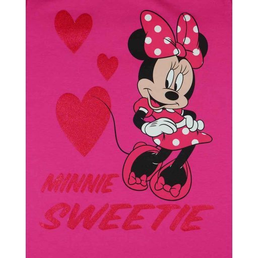 Disney Minnie csillámos, szíves hosszú ujjú lányka póló
