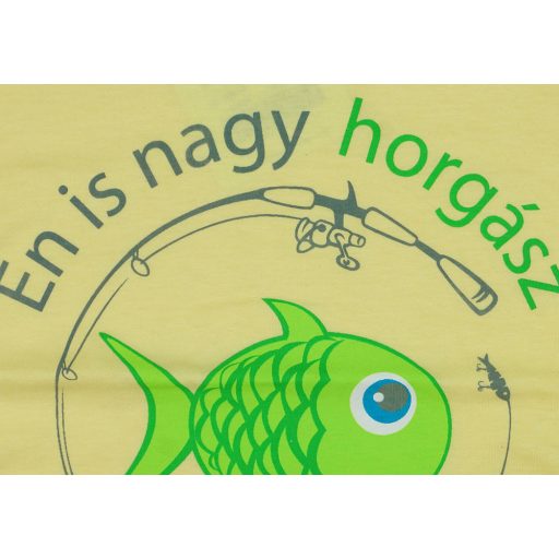 "Én is nagy horgász leszek!" feliratos rövid ujjú fiú póló