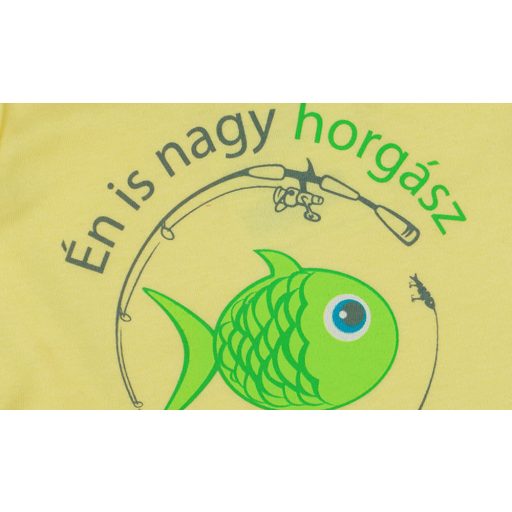 " Én is nagy horgász leszek!" feliratos ujjatlan rugdalózó