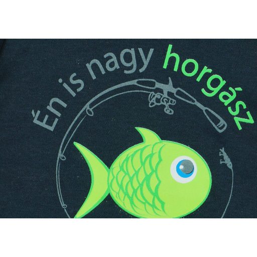 " Én is nagy horgász leszek!" feliratos ujjatlan rugdalózó