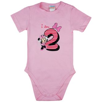   Disney Minnie szülinapos rövid ujjú baba body 2 éves rózsaszín
