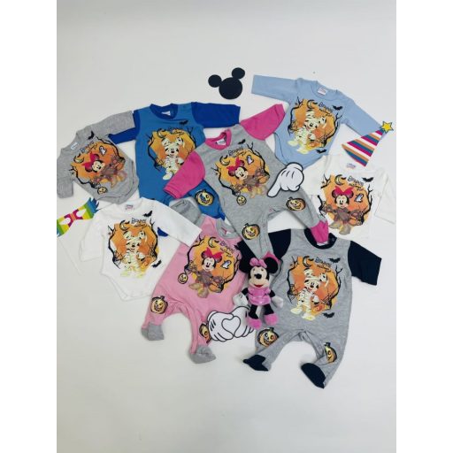 Disney Minnie halloween belül bolyhos hosszú ujjú rugdalózó