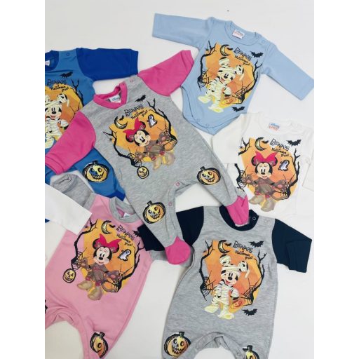 Disney Minnie halloween belül bolyhos hosszú ujjú rugdalózó