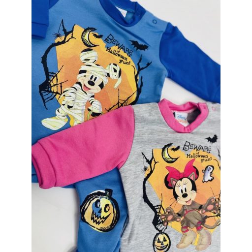 Disney Minnie halloween belül bolyhos hosszú ujjú rugdalózó