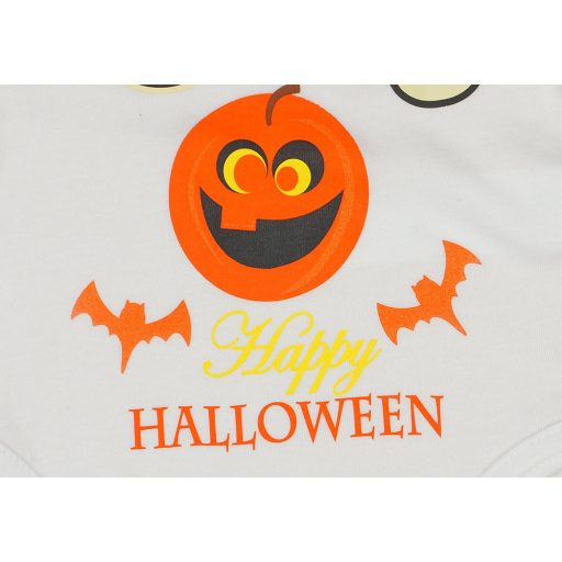 Halloween hosszú ujjú baba body fehér