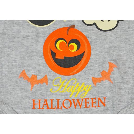 Halloween hosszú ujjú baba body szürke