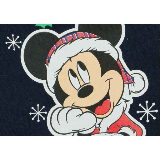 Hosszú ujjú, belül enyhén bolyhos baba rugdalózó karácsonyi Mickey egér mintával