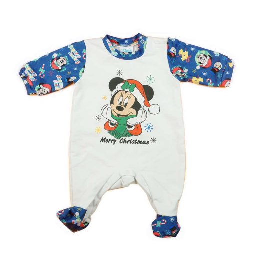 Belül bolyhos hosszú ujjú rugdalózó karácsonyi Mickey egér mintával