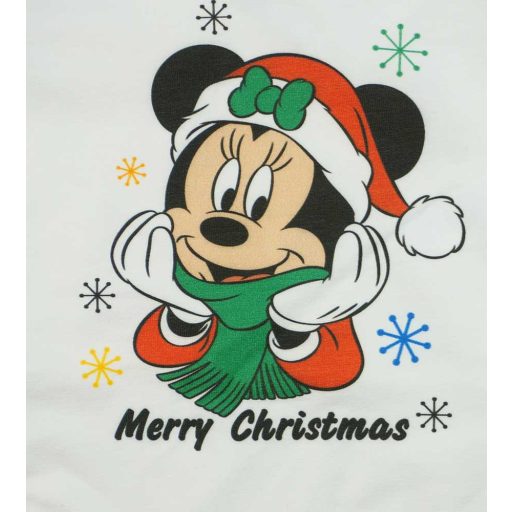 Belül bolyhos hosszú ujjú rugdalózó karácsonyi Mickey egér mintával