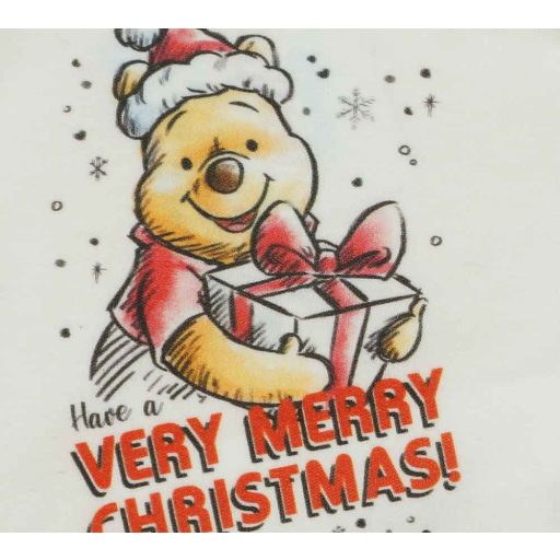 Hosszú ujjú karácsonyi baba body Micimackó mintával