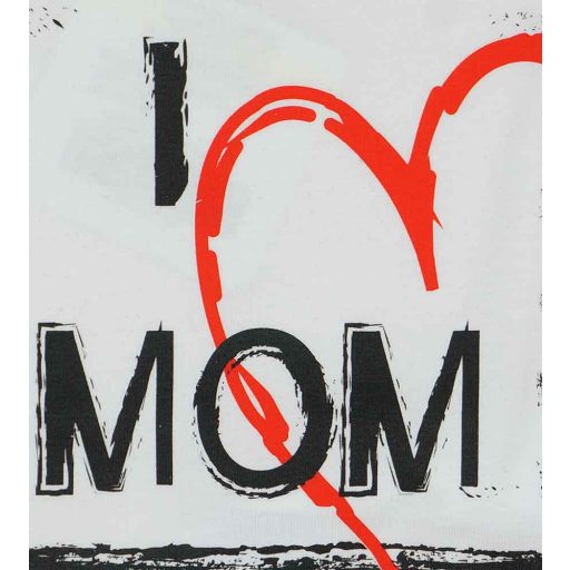 "I LOVE MY MOM" feliratos rövid ujjú baba body fehér