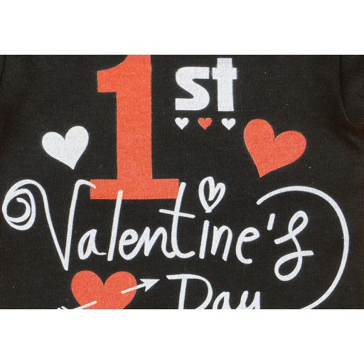 "1st Valentine's day" feliratos valentin napi baba body fekete