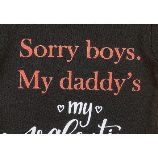 "Sorry boys. My Daddy's my valentine" feliratos valentin napi baba body fekete
