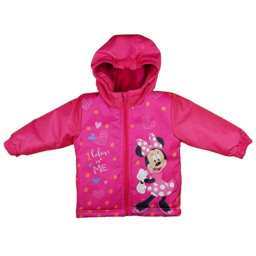 Vízlepergetős bélelt kapucnis télikabát Minnie egér mintával