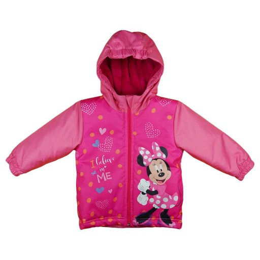 Vízlepergetős bélelt kapucnis télikabát Minnie egér mintával