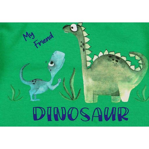Hosszú ujjú kisfiú baba body dinoszaurusz mintával zöld