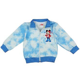   Pamut, cipzáras kisfiú kardigán batikolt anyagból Mickey egér mintával