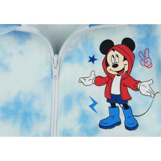 Pamut, cipzáras kisfiú kardigán batikolt anyagból Mickey egér mintával