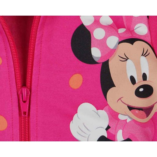 Belül bolyhos kapucnis kislány kardigán Minnie egér mintával