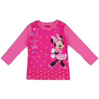 Hosszú ujjú kislány póló Minnie egér mintával Hosszú ujjú kislány póló Minnie egér mintával