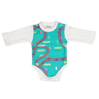 Hosszú ujjú baba body Verdák mintával
