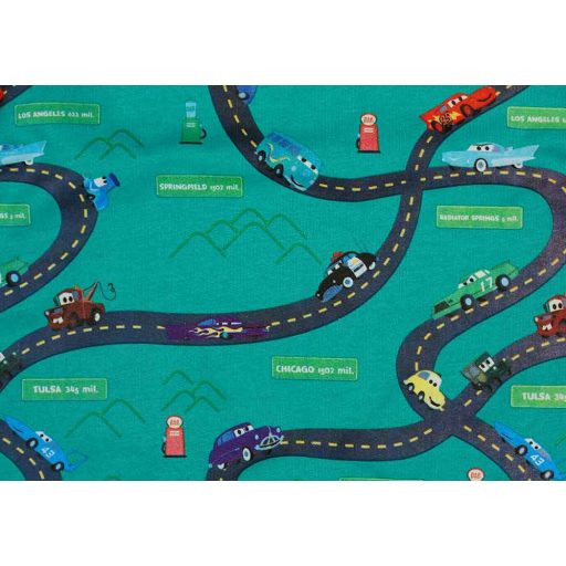 Belül bolyhos hosszú ujjú rugdalózó autós mintával