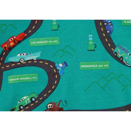 2 részes kisfiú pizsama autós mintával