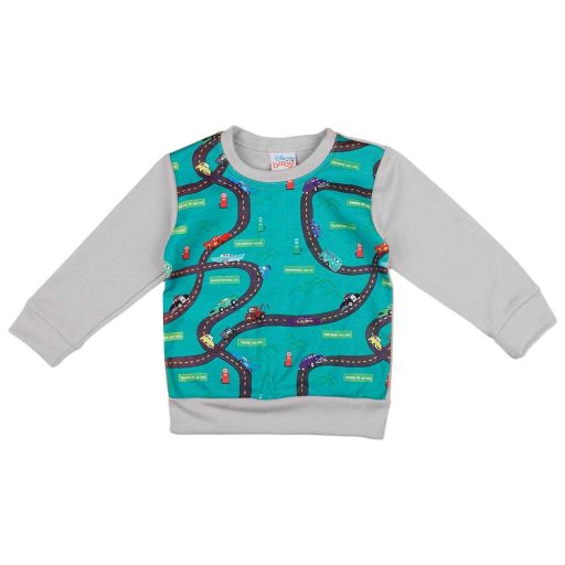 2 részes kisfiú pizsama autós mintával