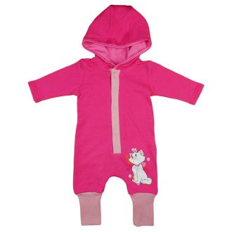 Belül bolyhos, kapucnis baba overál Marie cica mintával Belül bolyhos, kapucnis baba overál Marie cica mintával