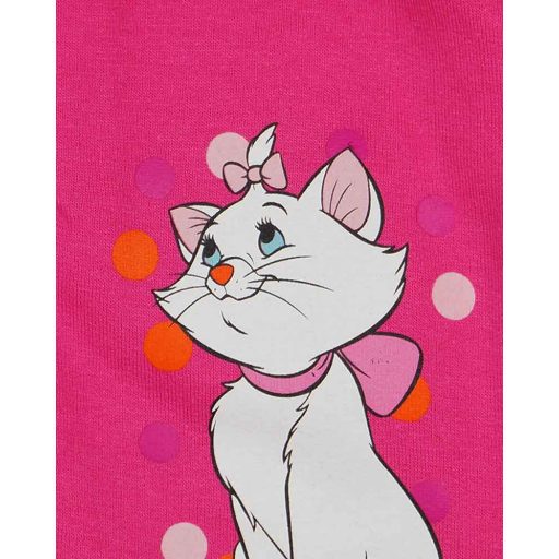 Belül bolyhos, kapucnis baba overál Marie cica mintával