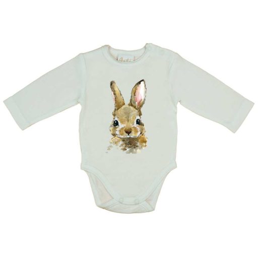 Hosszú ujjú baba body állatos mintával