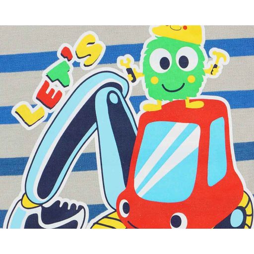 Hosszú ujjú, belül bolyhos baba rugdalózó munkagépes mintával