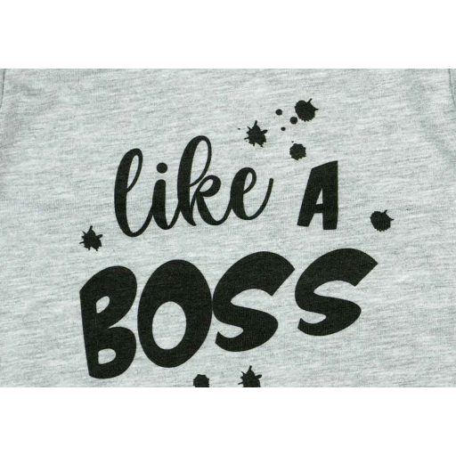 Feliratos hosszú ujjú fiú póló