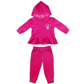 Két részes plüss kislány szabadidő szett cicás mintával   Két részes plüss kislány szabadidő szett cicás mintával