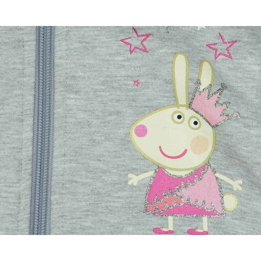 Belül bolyhos kapucnis kislány kardigán Peppa malac mintával