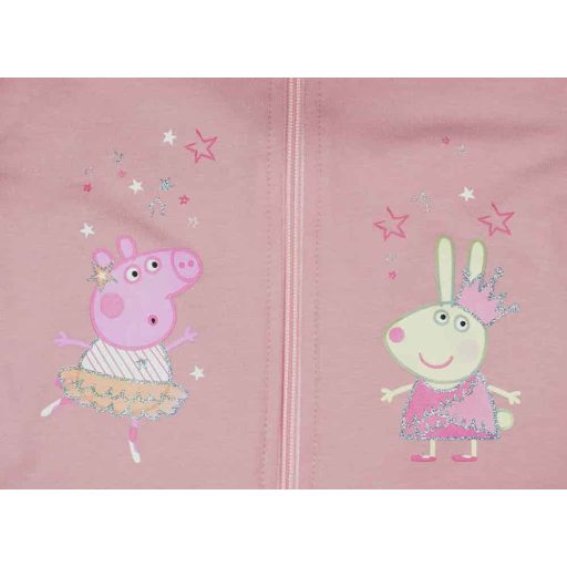 Belül bolyhos kapucnis kislány kardigán Peppa malac mintával
