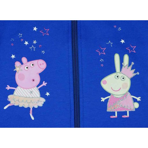 Belül bolyhos kapucnis kislány kardigán Peppa malac mintával