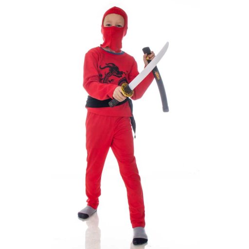 Ninja piros fiú jelmez