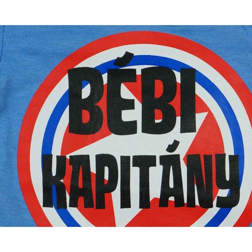 Rövid ujjú baba body "Bébi kapitány" felirattal