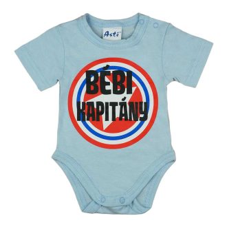   Rövid ujjú baba body "Bébi kapitány" felirattal