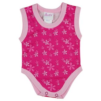 Ujjatlan virágos nyári baba body