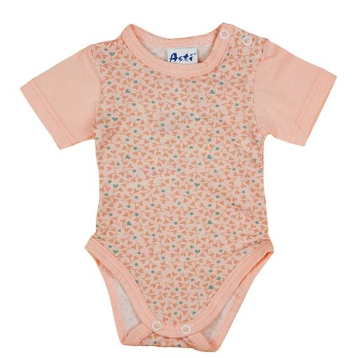 Rövid ujjú mintás kislány baba body