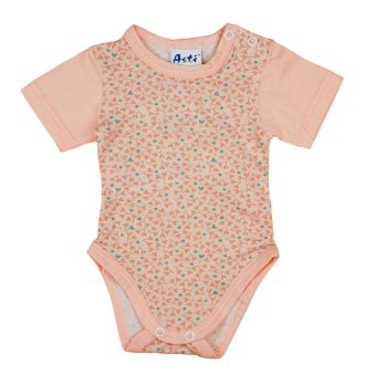 Rövid ujjú mintás kislány baba body