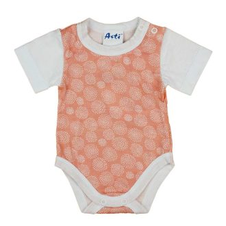 Rövid ujjú mintás kislány baba body
